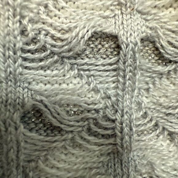 Peck & Peck size S Gray Cardigan Sweater with sparkle threading Lightweight Knit - Picture 2 of 8